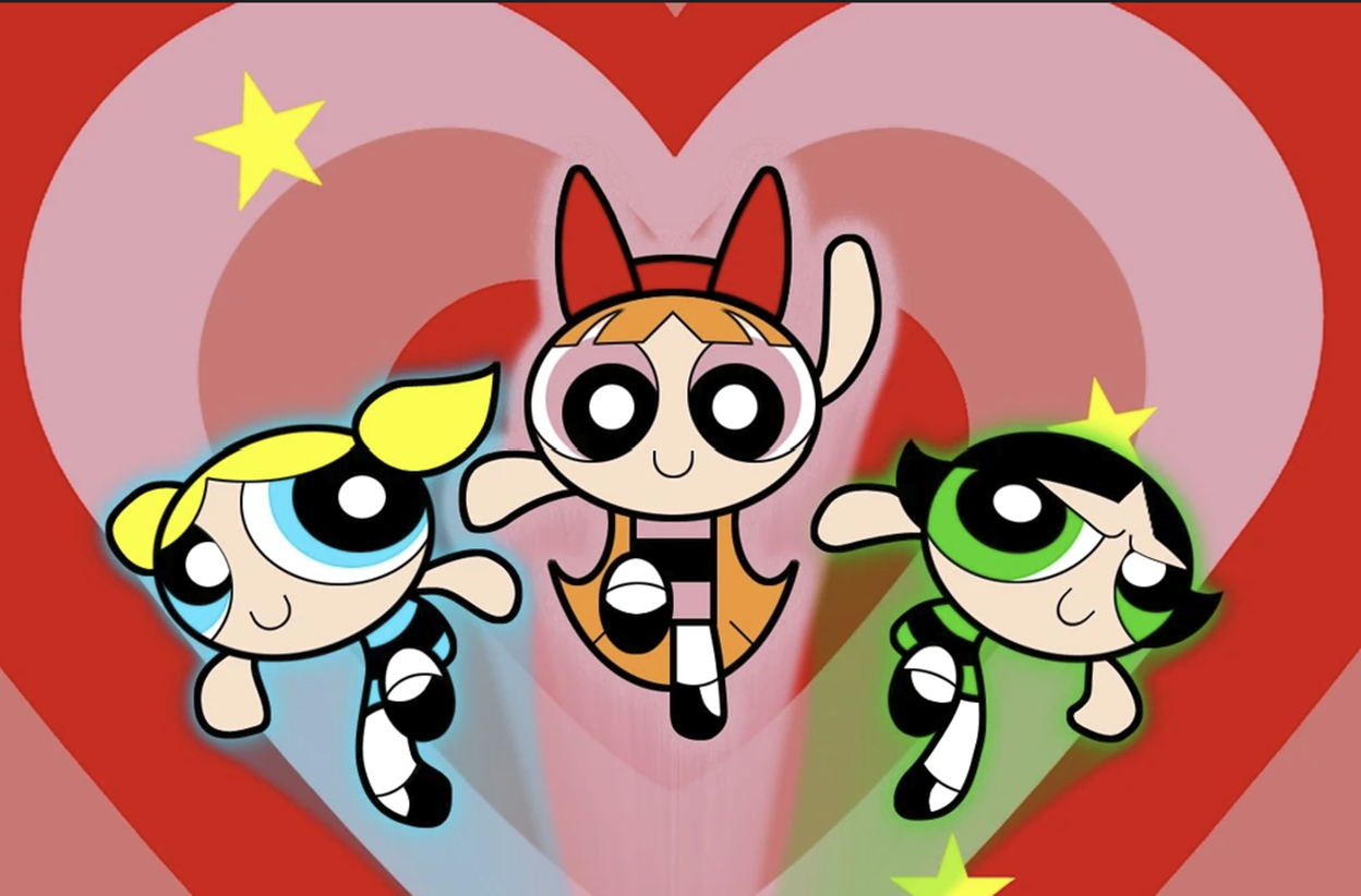 The Powerpuff Girls cartoon characters representing the sisters